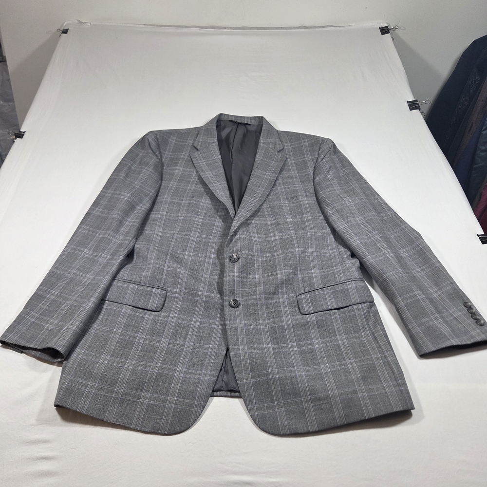 Jos. A. BANK Classic Gray Checkered Men's Blazer Fully Lined OFFICE 48L